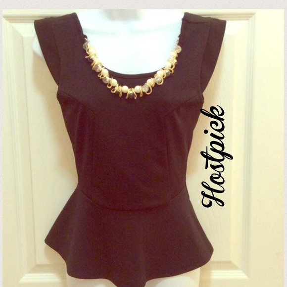 Tops - Black Peplum Top
