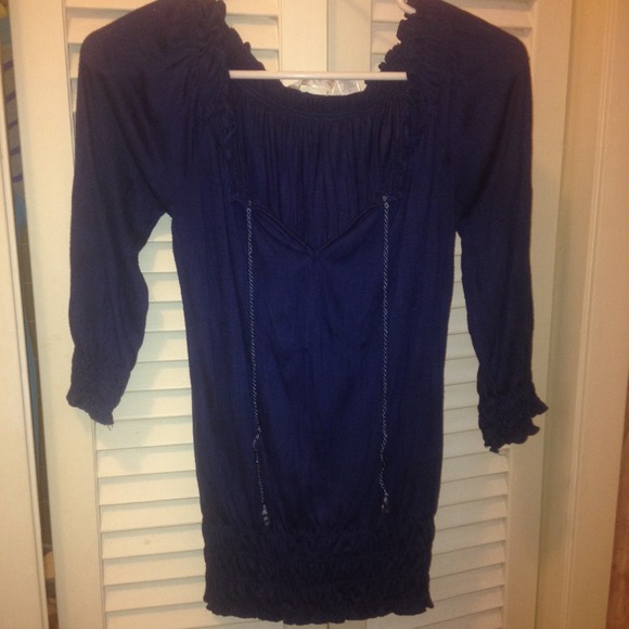 Navy blue half sleeve shirt - Picture 1 of 2