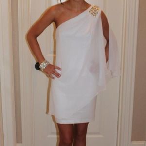 White one shoulder formal dress