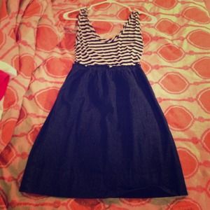 Striped and Denim Dress