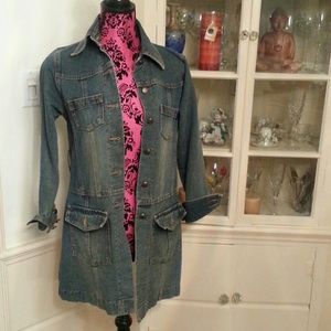 Long denim jacket