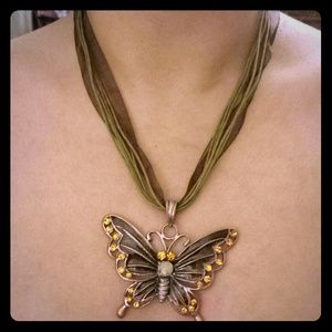 Vintage style butterfly necklace