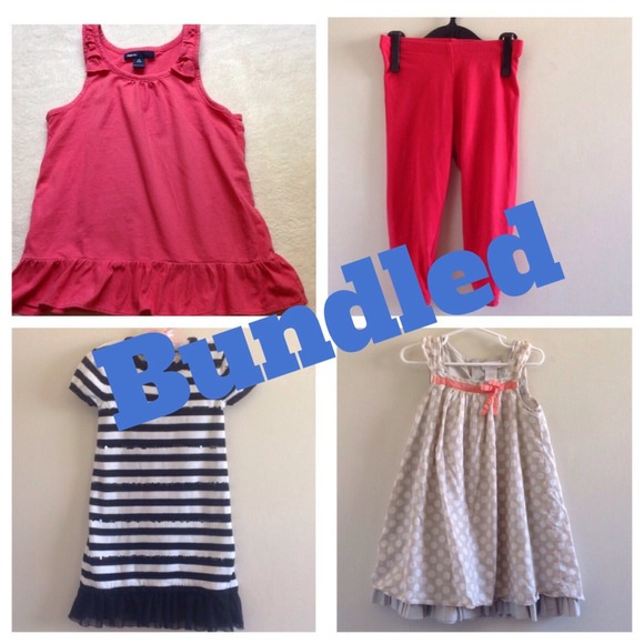 Bundle of girl clothes/shoes & bebe tank