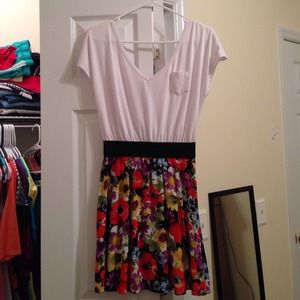 Half flower printed dress. Worn only once.