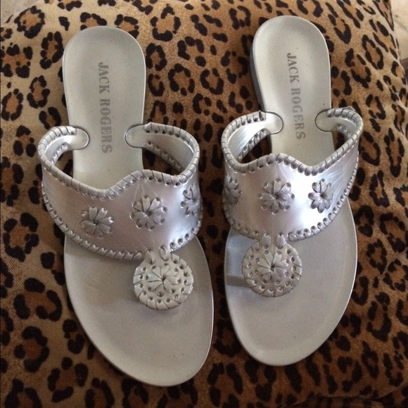 Jack Rogers Jelly Platinum Sandals!