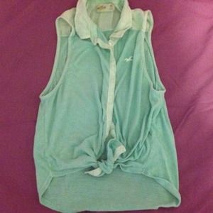 Hollister button up tank top