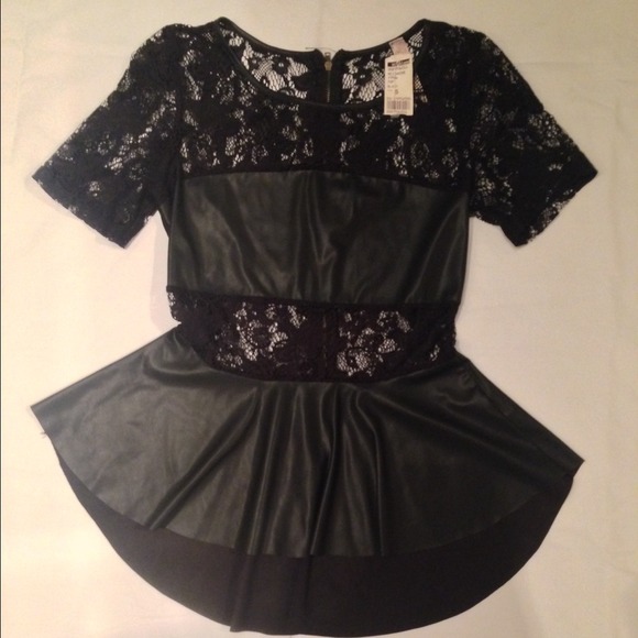 Netted peplum top SOLD