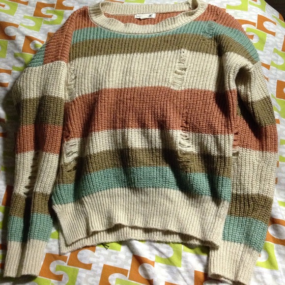 Distressed striped top - Picture 1 of 2