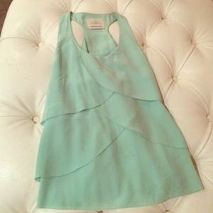 Aqua silk tank top blouse