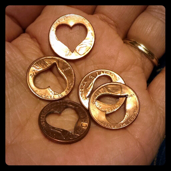 Accessories - 5 heart pennies great for key chains