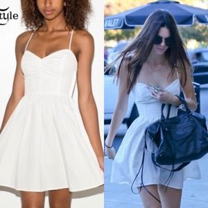 American Apparel White Tie Back Dress