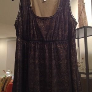 Black Lace Sleeveless Blouse