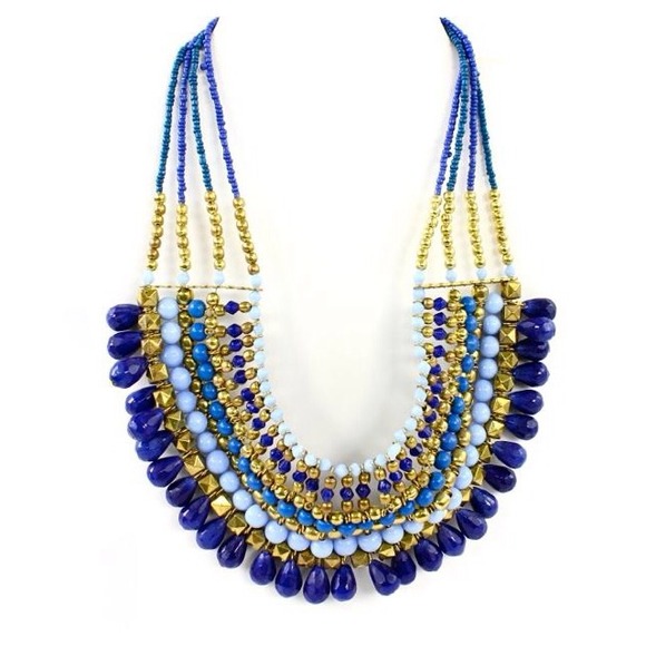 Priscilla Beaded Necklace in Blue