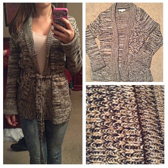 Tan multicolor cardigan