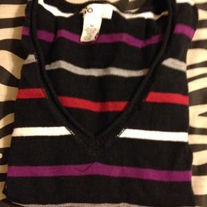 Long sleeved striped sweater