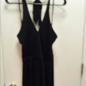 Black halter cotton dress