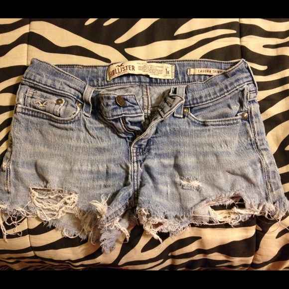 Distressed hollister shorts