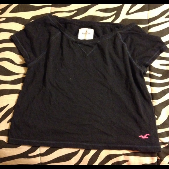 Navy blue hollister cropped top