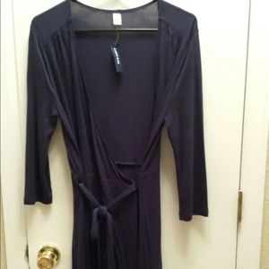 Blue cotton cross over dress