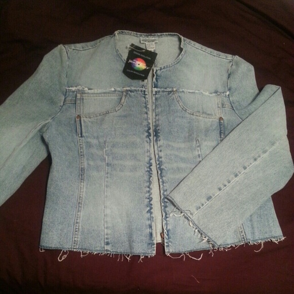 SOLD Light Washed Denim Jean Motorcycle Jacket - Picture 1 of 4