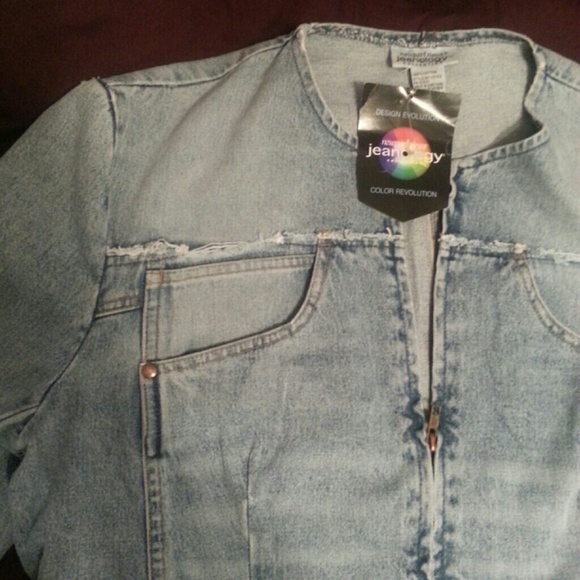 SOLD Light Washed Denim Jean Motorcycle Jacket - Picture 3 of 4