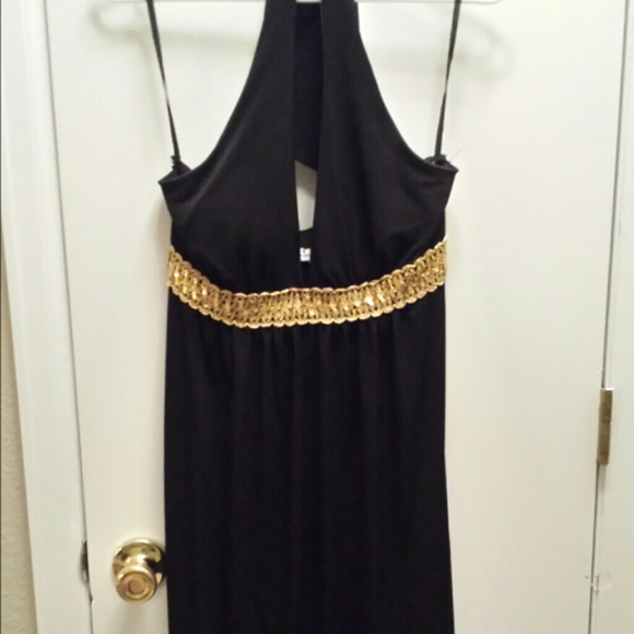Black and gold dress