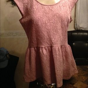 SOLD *** Beautiful Decree Peplum High-Low Top