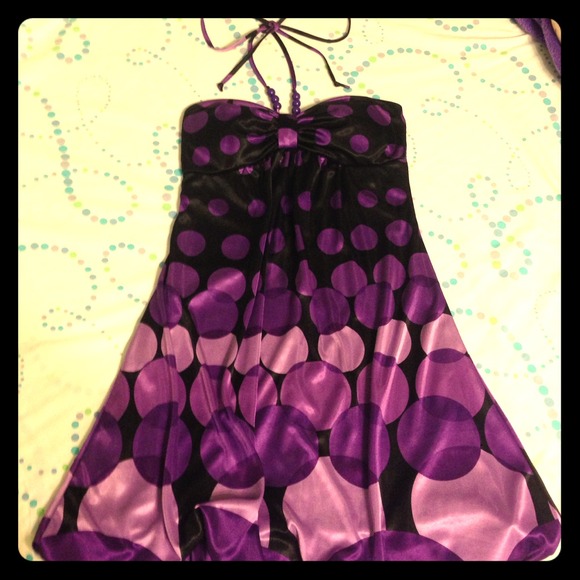 💜Black & Purple Poka Dot Dress💜