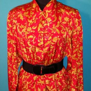 Gold and red vintage blouse