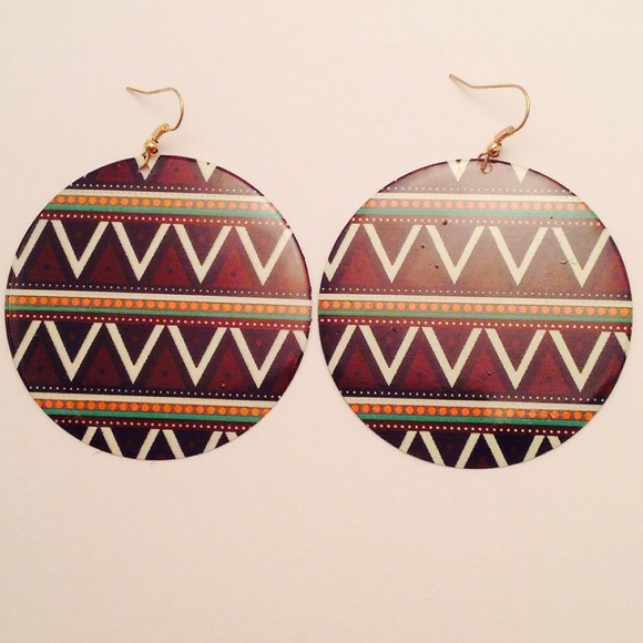 Jewelry - Tribal Print Dangle Earrings