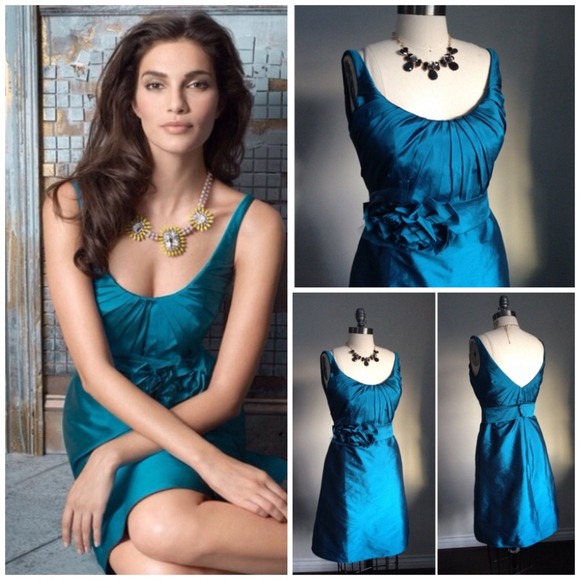 ❌SOLD❌ PEACOCK BLUE TAFFETA DRESS