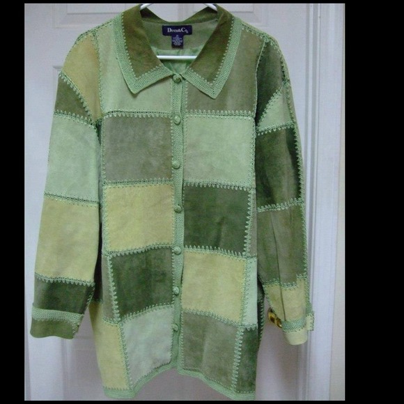 🌟CCO🌟Denim & Company Green Leather Jacket Plus