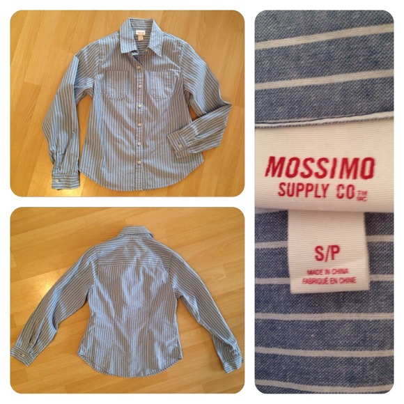 🚫Sold🚫Mossimo striped chambray button down sz S. - Picture 2 of 3