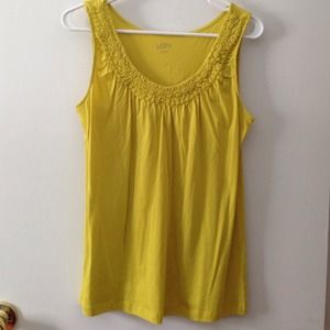 LOFT yellow detailed tank top