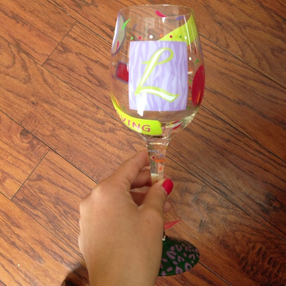 Lolita Love My Letter "L" wine glass