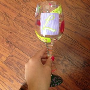 Lolita Love My Letter "L" wine glass