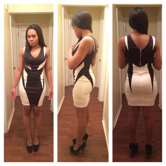 Black and white "spike dress"