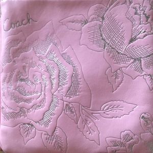 Coach Pink Cross Body with Gold Metallic Flowers