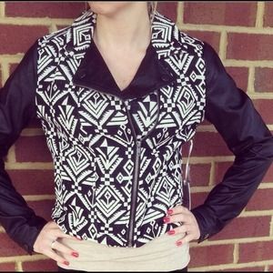 Aztec leather jacket