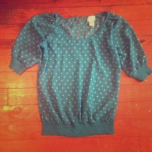 ✊✊Traded✊✊Sheer aqua bubble shirt!!!