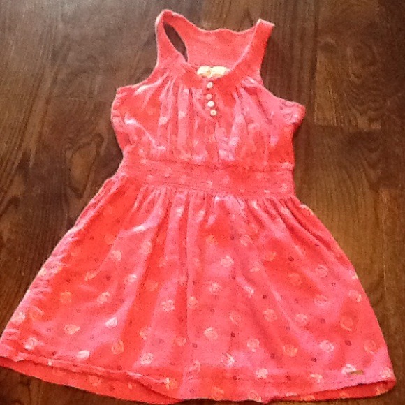 Abercrombie kids pink and white dress