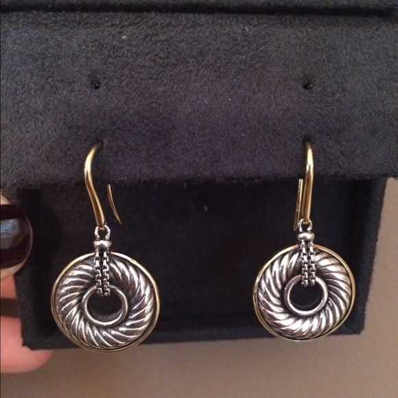 David Yurman Disk Silver & 18K Gold Earrings