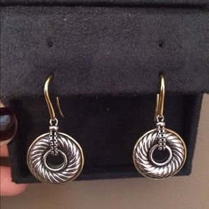 David Yurman Disk Silver & 18K Gold Earrings