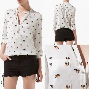 🎉HP🎉 Zara dog print blouse
