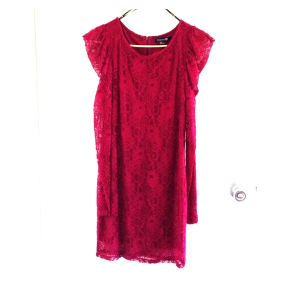 Red lace dress