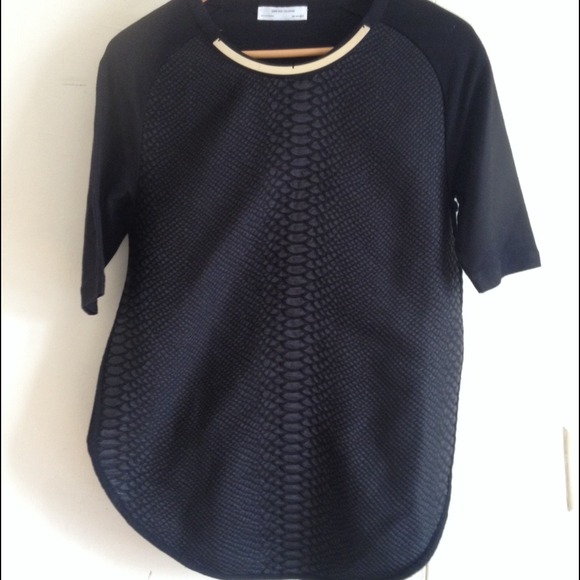 Zara snakeskin blouse with gold collar 🔴SOLD🔴