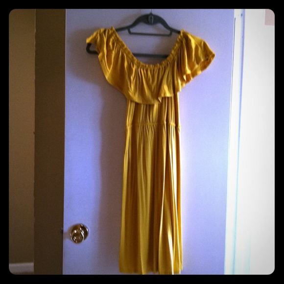 Yellow anthropologie dress
