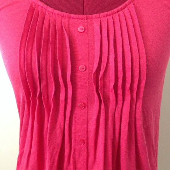 LOFT Pink Ruffle Front Tank - Picture 2 of 3
