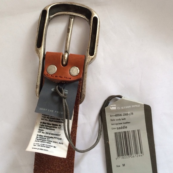 G-Star Raw Genuine Leather Belt Sz.85 Color Saddle main image 4