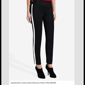 THE LIMITED Tuxedo stripe trousers, black/white